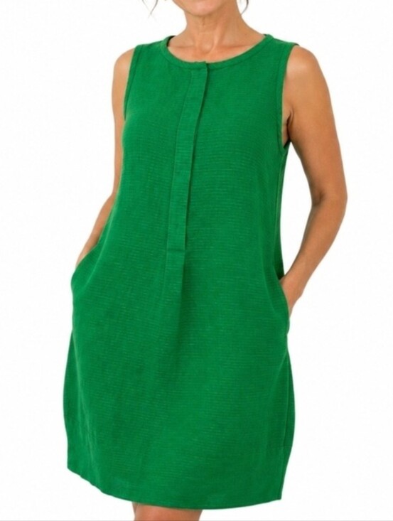 MaxMara Dresses & Skirts - Max Mara Kelly green silk blend shift mini Dress  textured finish Size 6